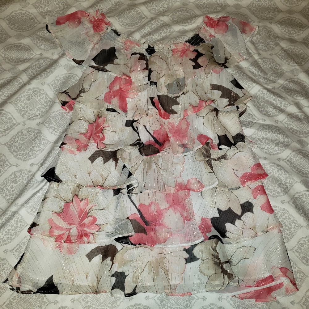 WHBM Ruffle Off/On Shoulder Top - Picture 2 of 4